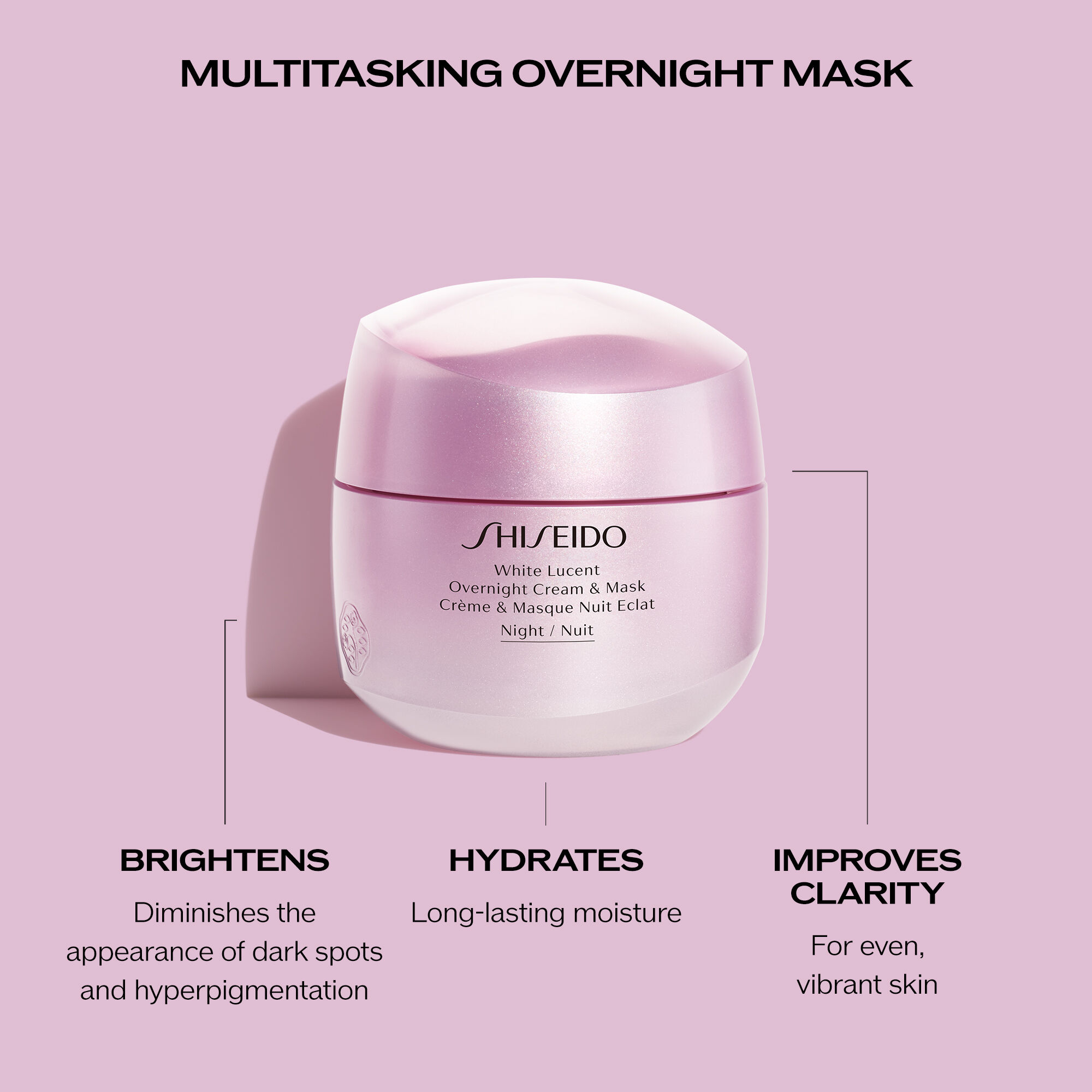 White Lucent Overnight Cream & Mask | Night Time Moisturizer | SHISEIDO